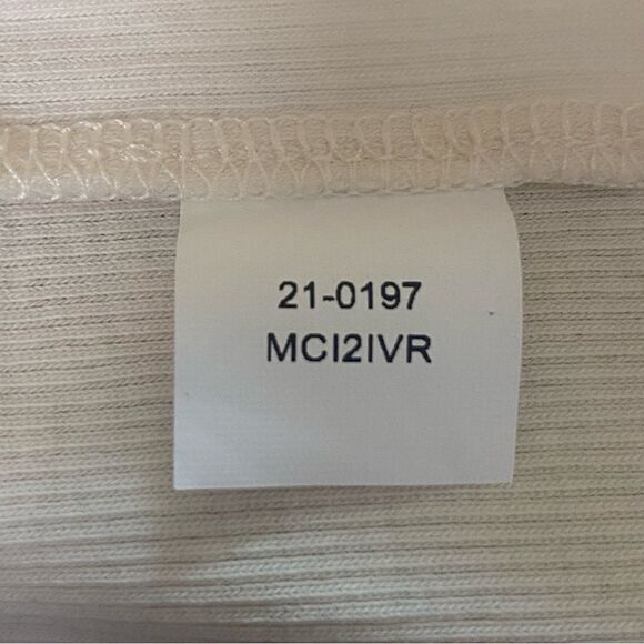 M.M. Lafleur Cream Long Sleeve Rib Knit Top Size Medium - Picture 4 of 9